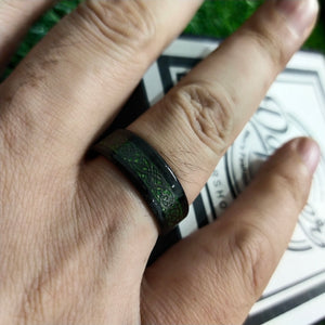 Green Dragon Inlay Ring For Men