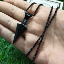 Load image into Gallery viewer, Black Arrow Pendant Necklace for men in pakistan