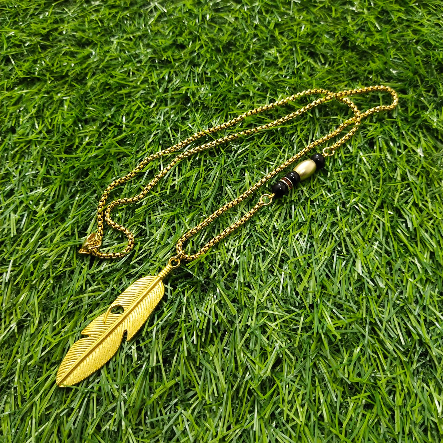 Gold Plated Leaf Pendant Necklace 
