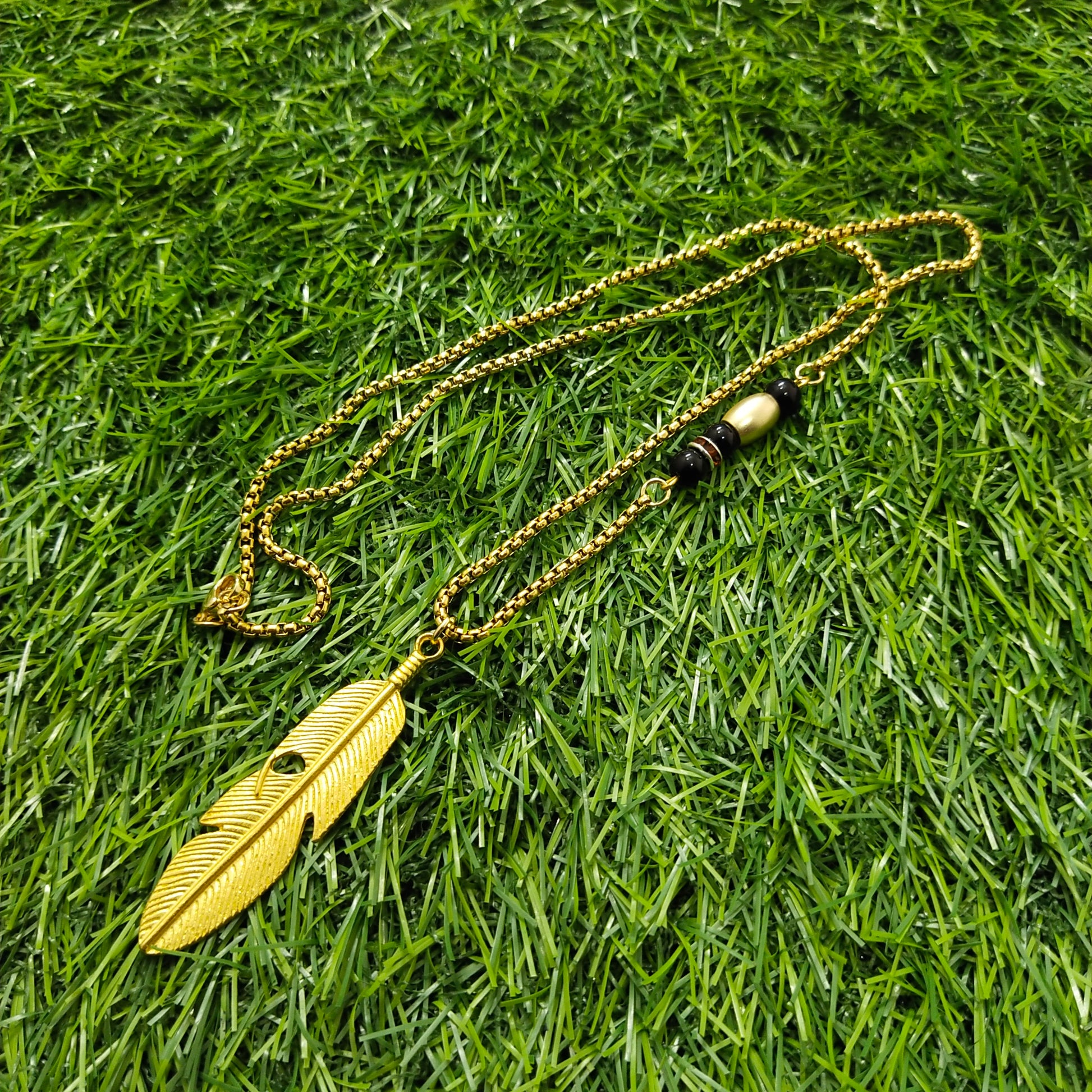 Gold Plated Leaf Pendant Necklace 