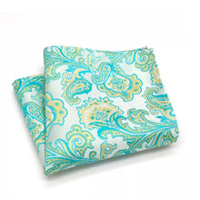 Load image into Gallery viewer, Buy Lime Green Yellow Paisley Pocket Square Online IN Pakistan