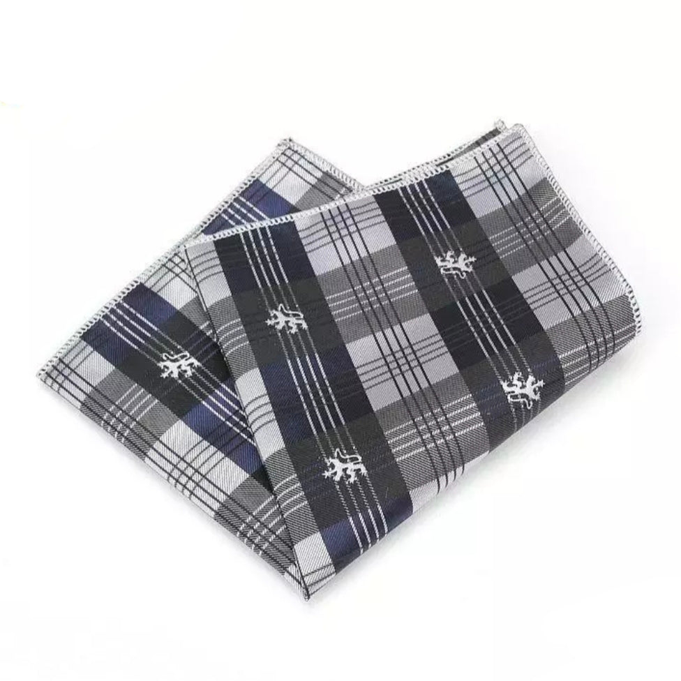 Royal Blue & Black Plaid Check Pocket Square online In Pakistan