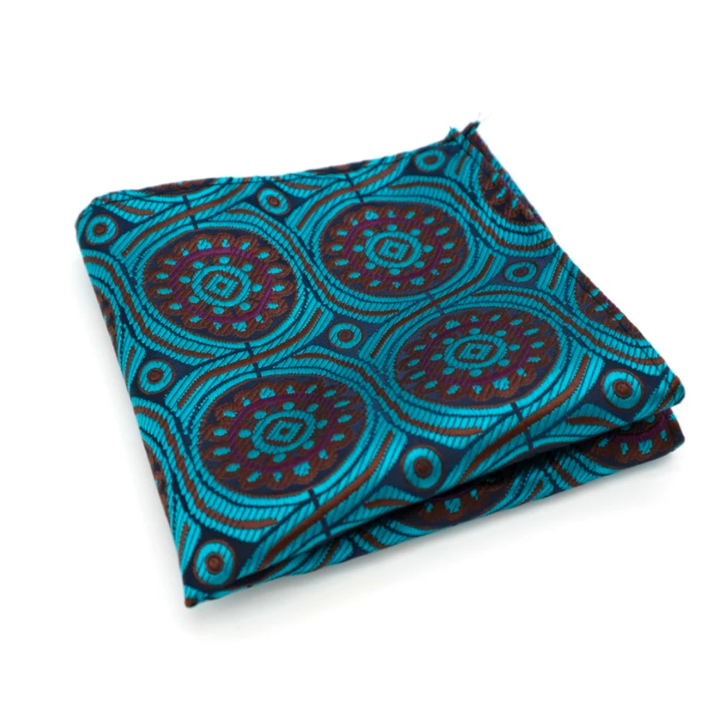 Buy Sea Green & Brown Paisley Pocket Square For Men In Pakistan