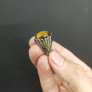Turkish Tiger Eye Stone Italian Silver Ring