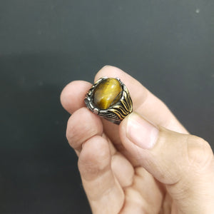 Turkish Tiger Eye Stone Italian Silver Ring