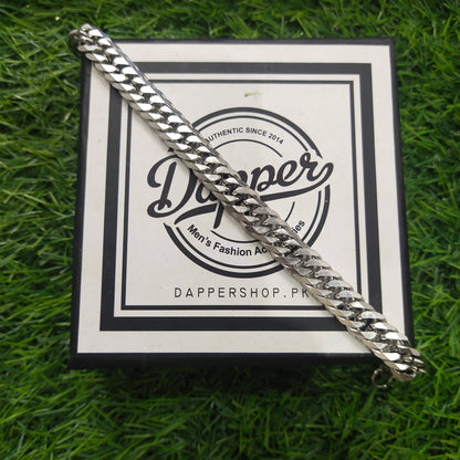8mm Silver Stainless Steel Chain Bracelet For Men