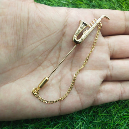 Golden Trumpet Lapel Pin For Men Online In Pakistan