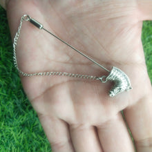 Load image into Gallery viewer, Silver Horse Chain Lapel Pin