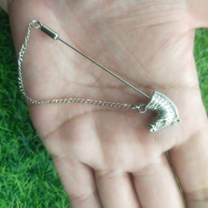 Silver Horse Chain Lapel Pin