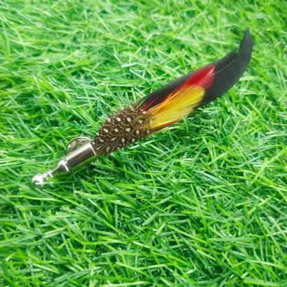 Black Real Feather Brooch For Men