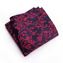 Load image into Gallery viewer, Red and Blue Paisley Floral Pocket Square For Men