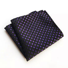 Load image into Gallery viewer, Black and Purple Polka Dots Pocket Square For Men online in Pakistan