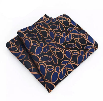 Blue and Gold Paisley Floral Pocket Square For Men online in Pakistan