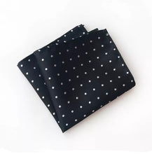 Load image into Gallery viewer, Black and White Polka Dots Pocket Square For Men online in Pakistan