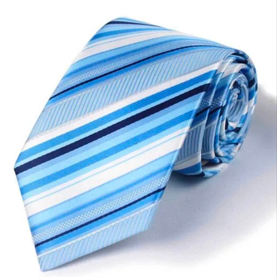 Royal Blue Stripe Slim Neck Tie