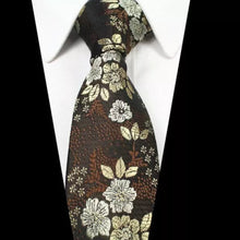 Load image into Gallery viewer, brown floral neck tie for men pakistan