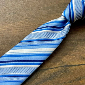 Royal Blue Stripe Slim Neck Tie