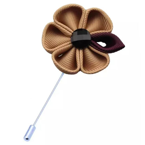 brown flower lapel pin brooch online in pakistan