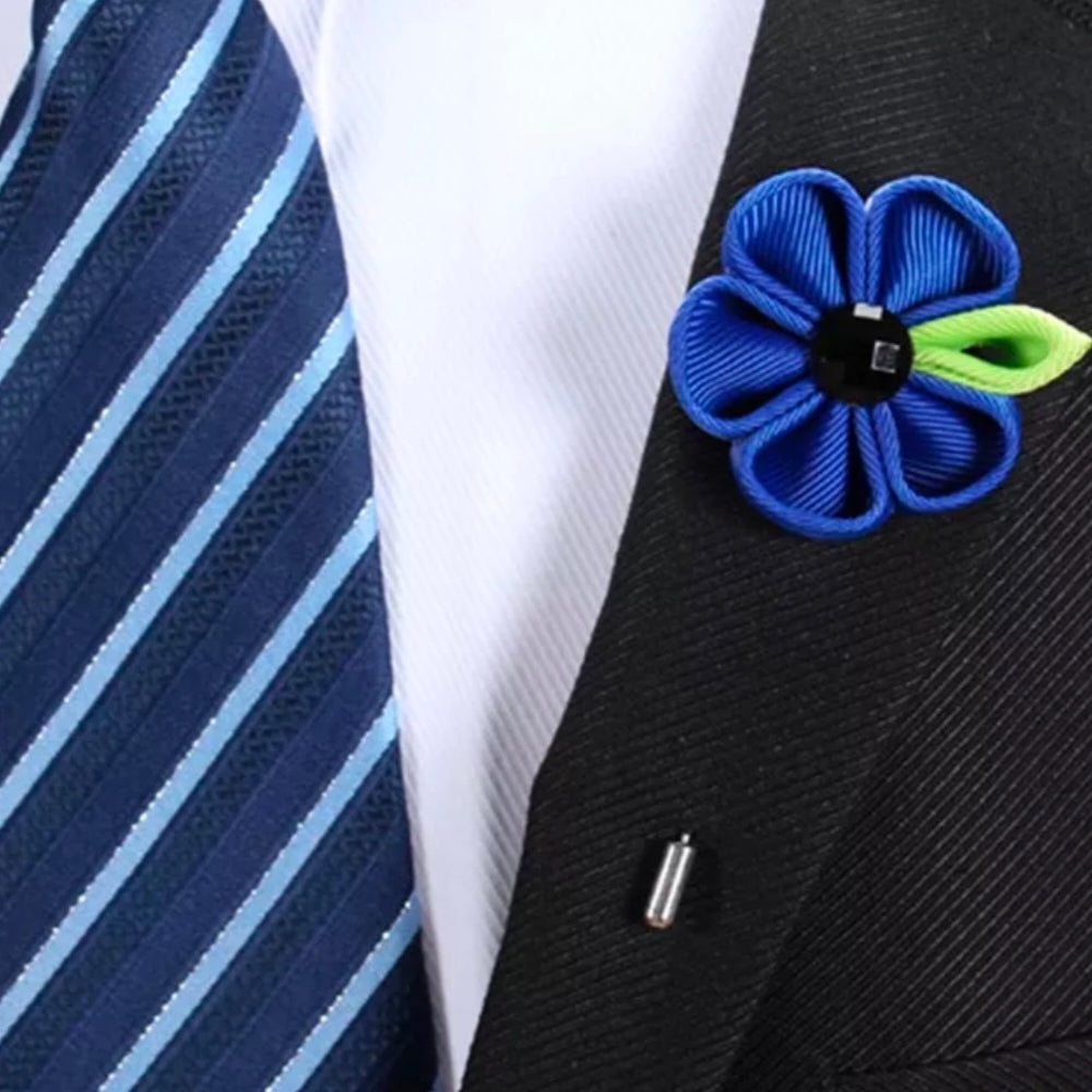 blue flower lapel pin brooch online in pakistan