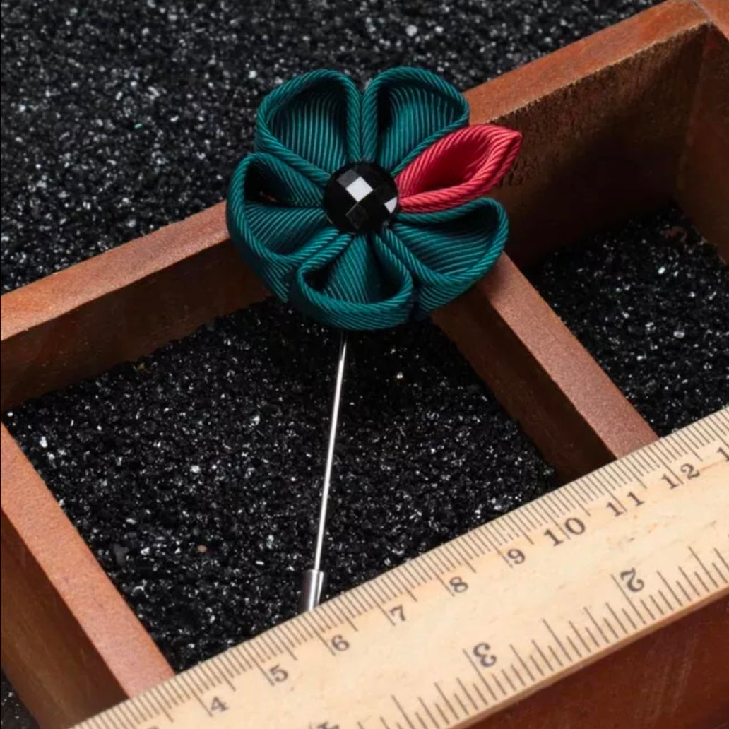 green maroon flower lapel pin brooch online in pakistan