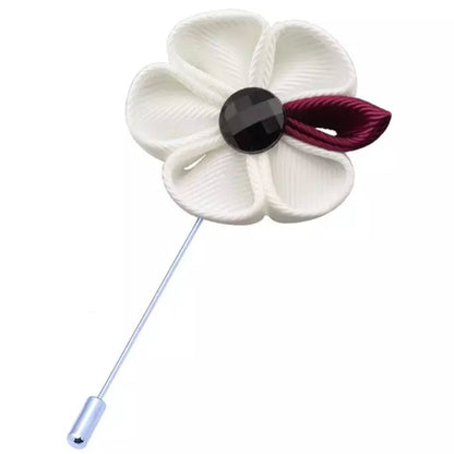 white flower lapel pin brooch online in pakistan