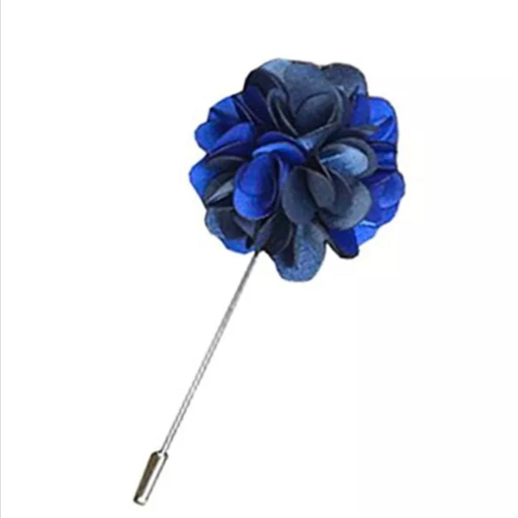 Two Tone Silk Flower Lapel Pin For Men