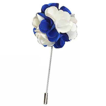 Two Tone Silk Flower Lapel Pin For Men