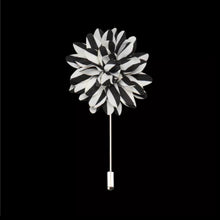 Load image into Gallery viewer, Black &amp; White Flower Lapel Pin