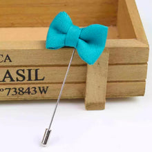 Load image into Gallery viewer, Turquoise bow lapel pin for men online in pakistan
