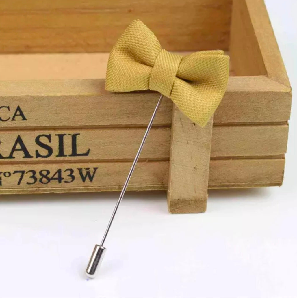 yellow bow lapel pin for men online in pakistan