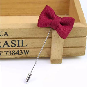 maroon bow lapel pin for men online in pakistan
