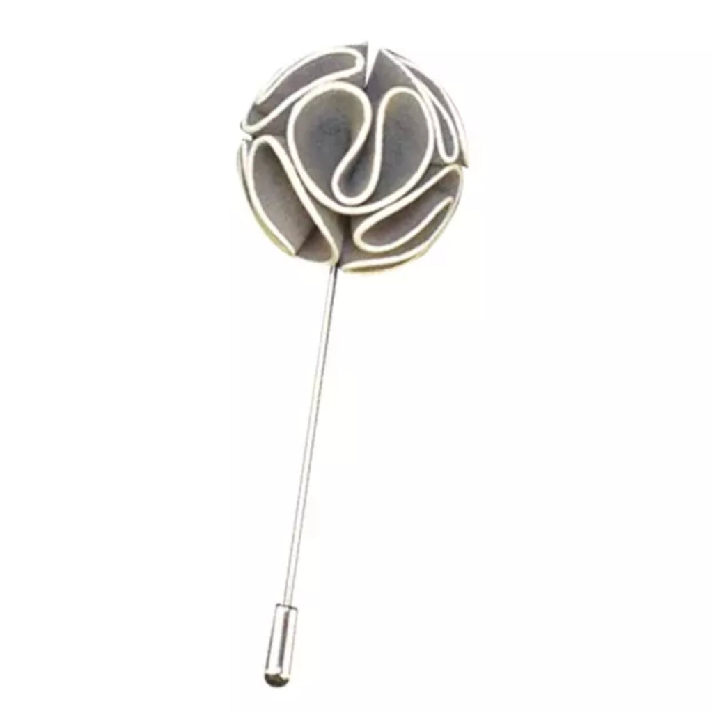 Grey Flower Lapel Pin
