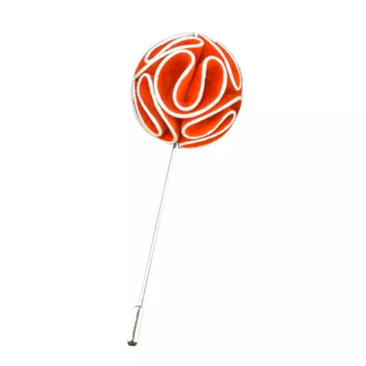 Orange Flower Lapel Pin