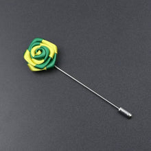 Load image into Gallery viewer, Green &amp; Yellow Flower Lapel Pin