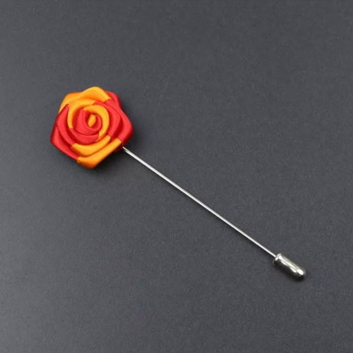 Red & Orange Flower Lapel Pin
