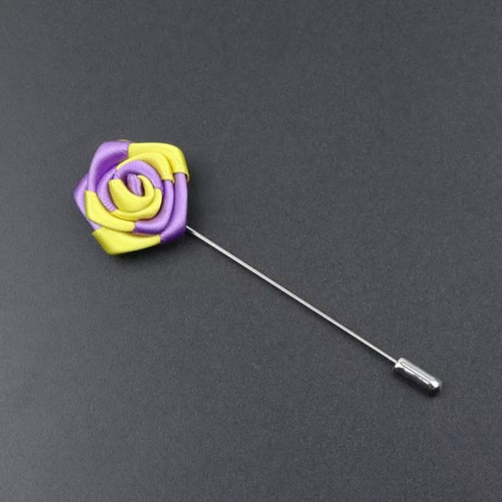Purple & Yellow Flower Lapel Pin