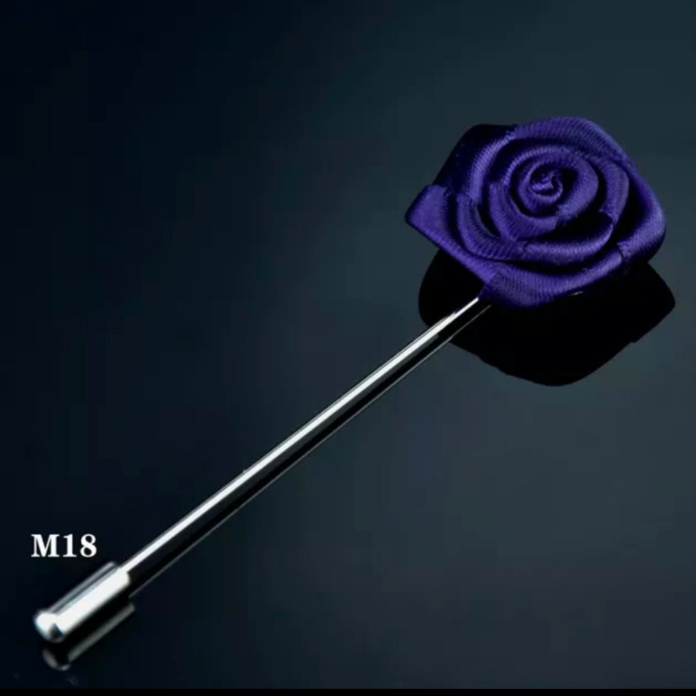 Indigo Purple Flower Lapel Pin