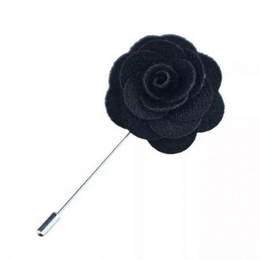 Black Flower Lapel Pin