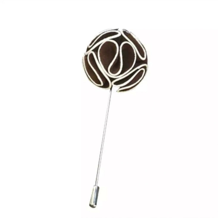Coffee Brown Flower Lapel Pin