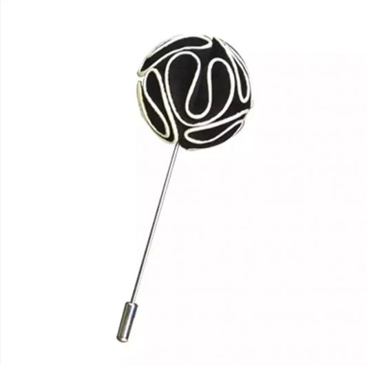 Black Flower Lapel Pin