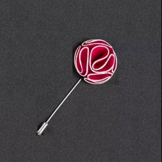 Dark Pink Flower Lapel Pin