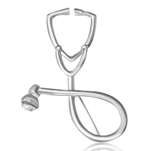Stethoscope Silver Lapel Pin For Men/Women