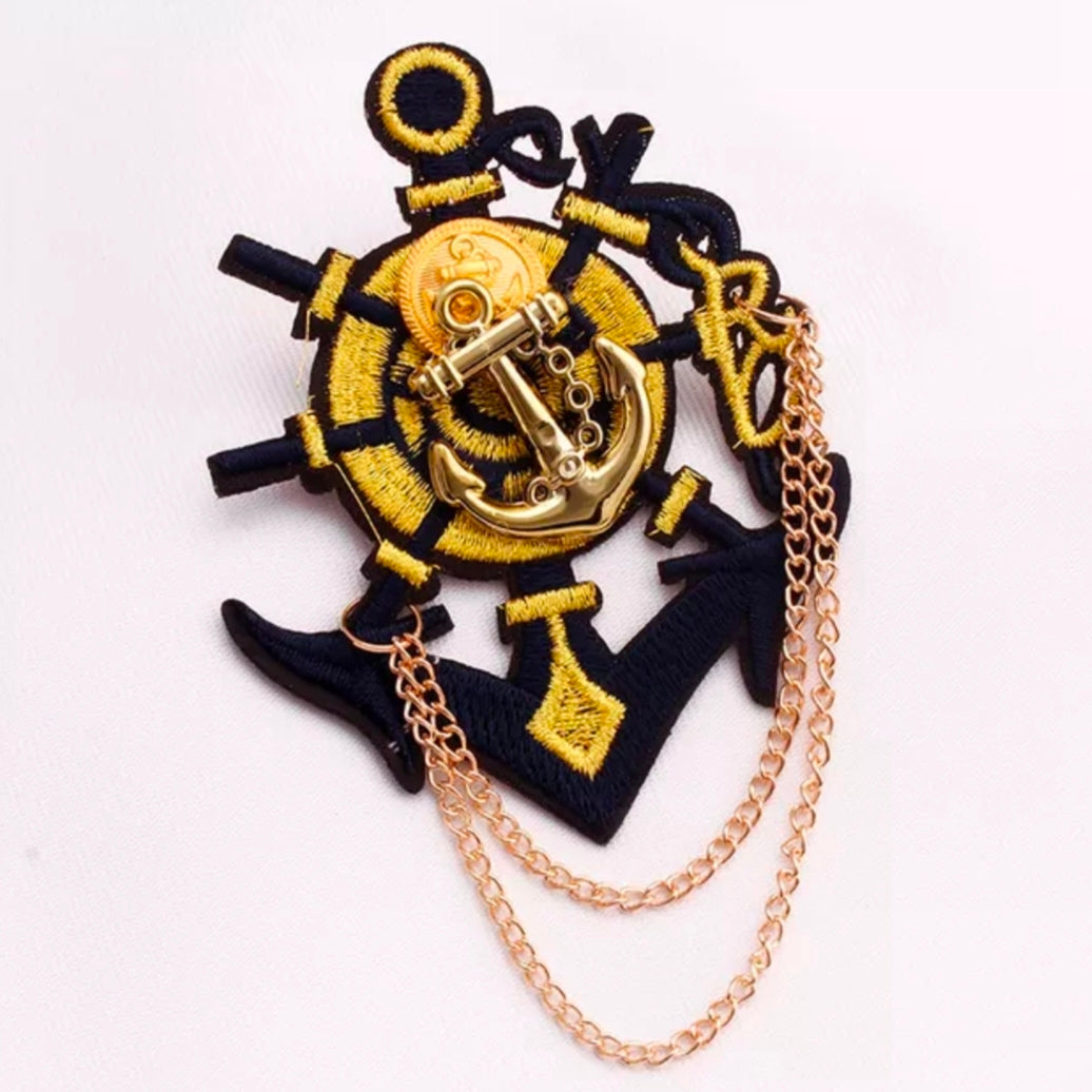 Golden Anchor Navy's Ribbon Brooch For Men online in pakistan