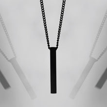 Load image into Gallery viewer, Black Vertical Bar Pendant Necklace for Men Women