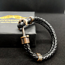 Load image into Gallery viewer, Black Anchor Rope Leather Bracelet For Men