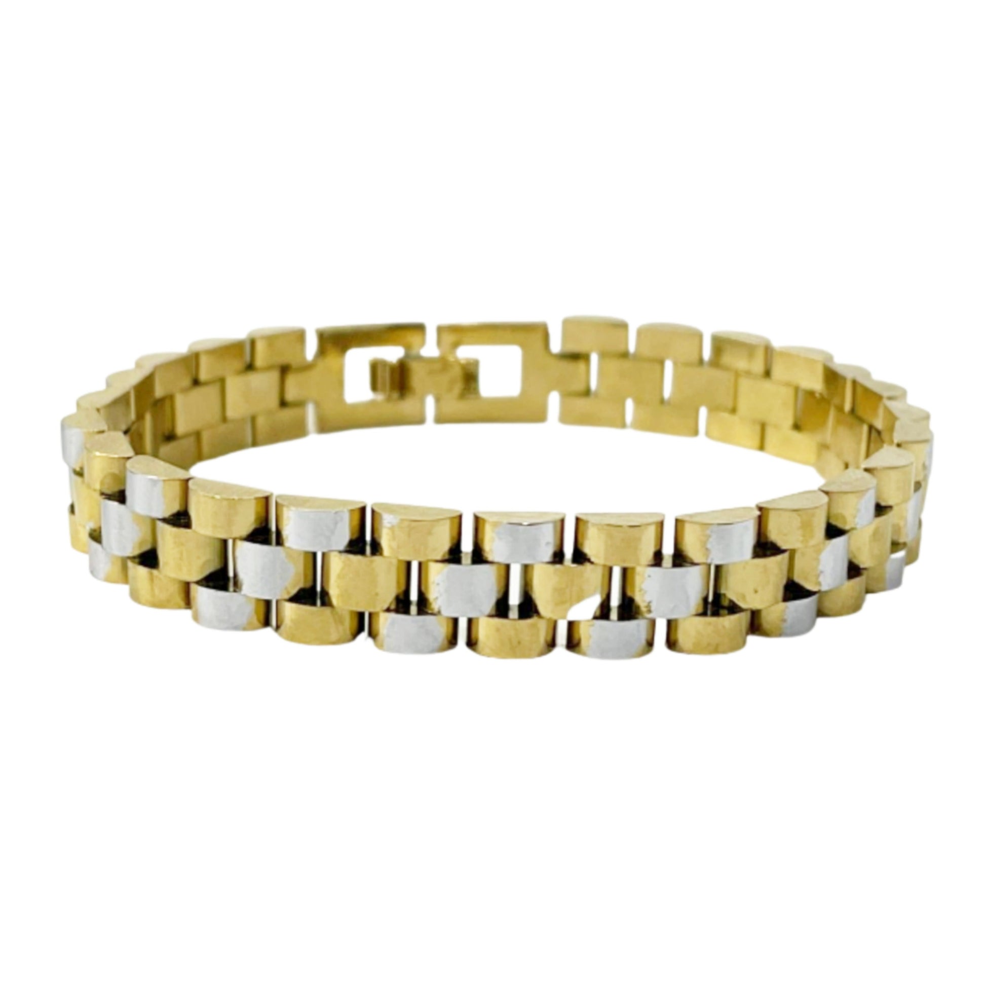 Buy Golden Silver Rolex Bracelet For Men Online In Pakistan