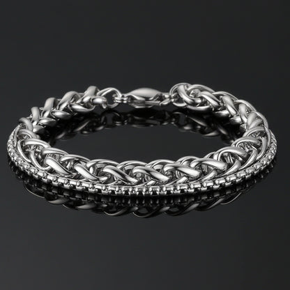 Stainless Steel Double Chain Bracelet For Men Online In Pakistan