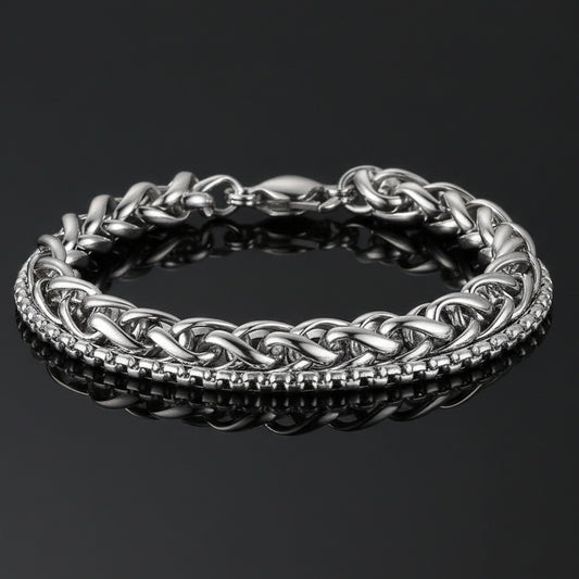 Stainless Steel Double Chain Bracelet For Men Online In Pakistan