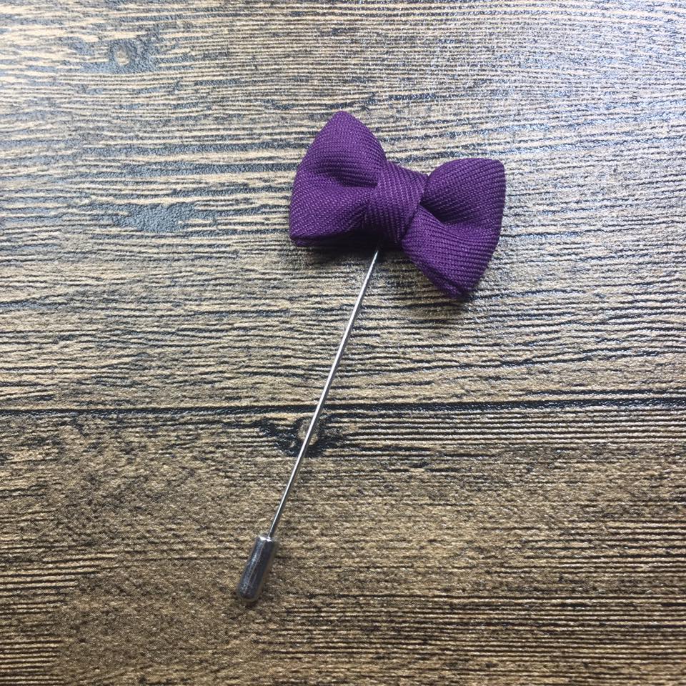 Purple bow lapel pin for men online in pakistan