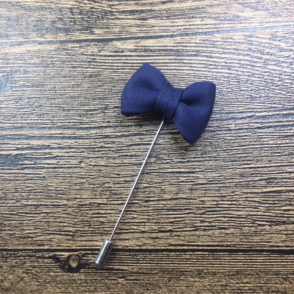 Navy Blue bow lapel pin for men online in pakistan